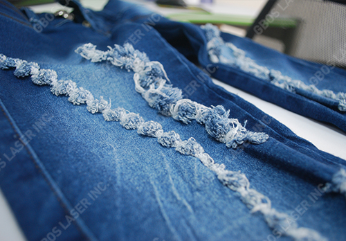 Denim láser Proceso en seco (triturado)
