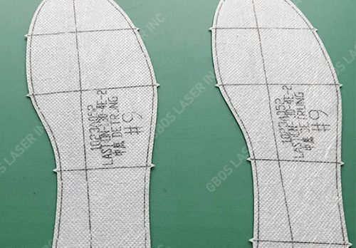 Marcação automática de linhas para palmilhas de calçados